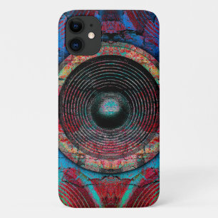 Case-Mate iPhone Case Haut-parleurs de musique rouge sur un mur fissuré