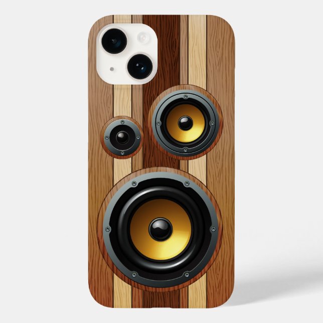 Coques Case-Mate iPhone Haut-parleurs stylés en bois rétro (Verso)