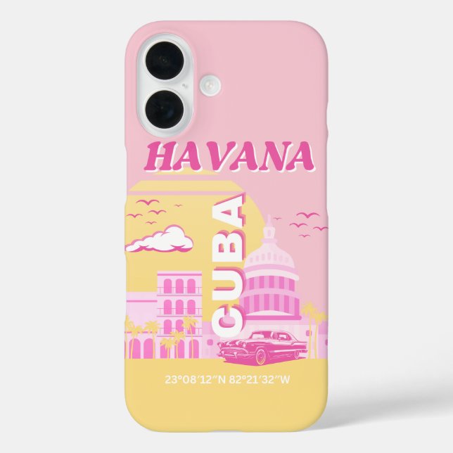 Coques Case-Mate iPhone Havana Cuba Pink Preppy Art (Verso)