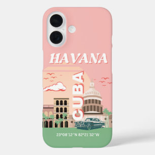 Coque Pour iPhone 16 Havana Cuba Retro Art Vintage