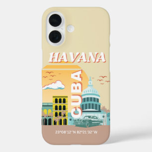 Coque Pour iPhone 16 Havana Cuba Retro Art Voyage