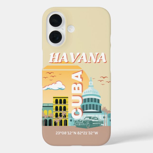 Coques Case-Mate iPhone Havana Cuba Retro Art Voyage (Verso)