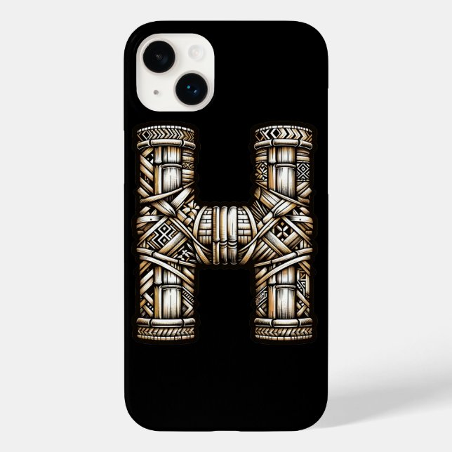 Coques Case-Mate iPhone Hawaïen Polynésien Lettre Aloha H Initiale Personn (Verso)