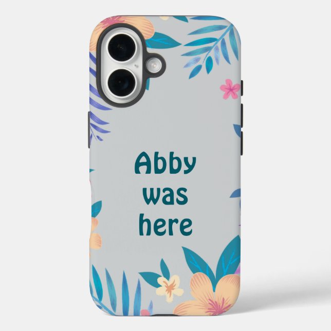 Coques Case-Mate iPhone Hawaiian Floral Design on Gray (Verso)