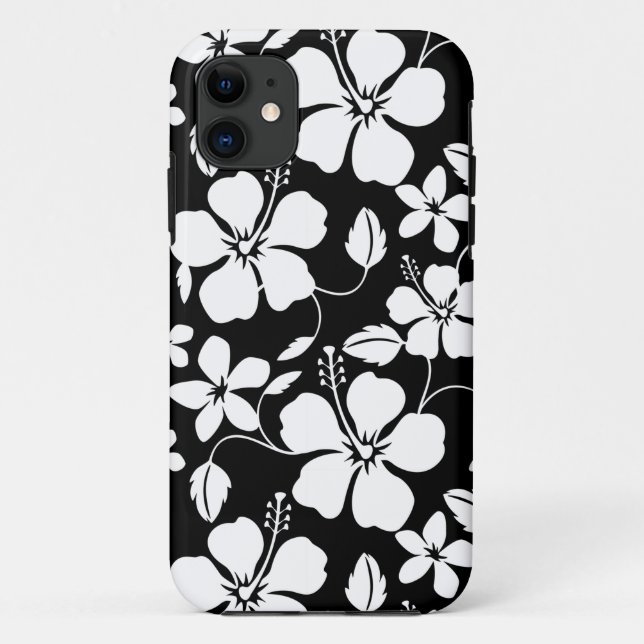 Coques Case-Mate iPhone HAWAIIAN HULA (HIBISCUS) NOIR Coque-Mate iPhone CA (Dos)