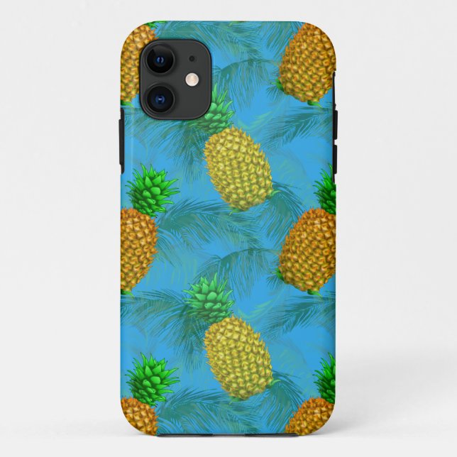 Coques Case-Mate iPhone Hawaiian Pineappy Navy Blue (Dos)