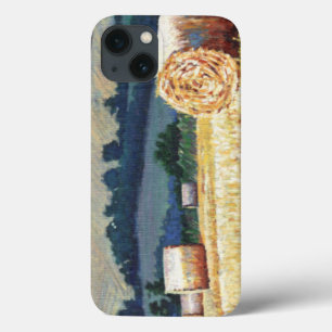 Etui iPhone 13 Haybales on hillside oil on canvas