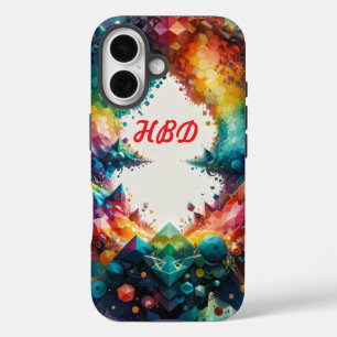 Coque Pour iPhone 16 HBD Whimsical pour l'anniversaire