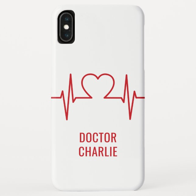 Coques Case-Mate iPhone Heart EKG personnalisé nom et boîtier de téléphone (Dos)