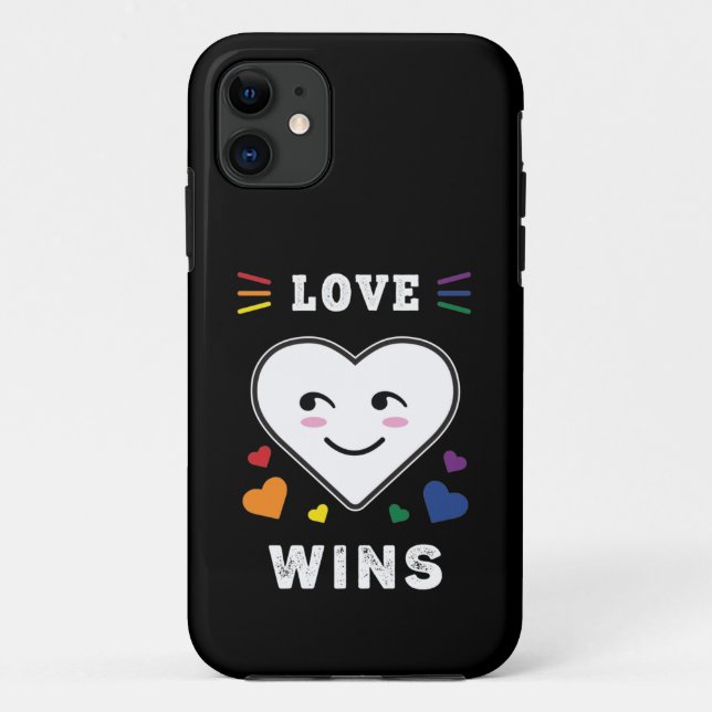 Coques Case-Mate iPhone Heart Face Love gagne le Gay pride LGBTQ (Dos)
