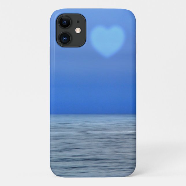 Coques Case-Mate iPhone Heart Over the Ocean Beach Art Phone Case (Dos)