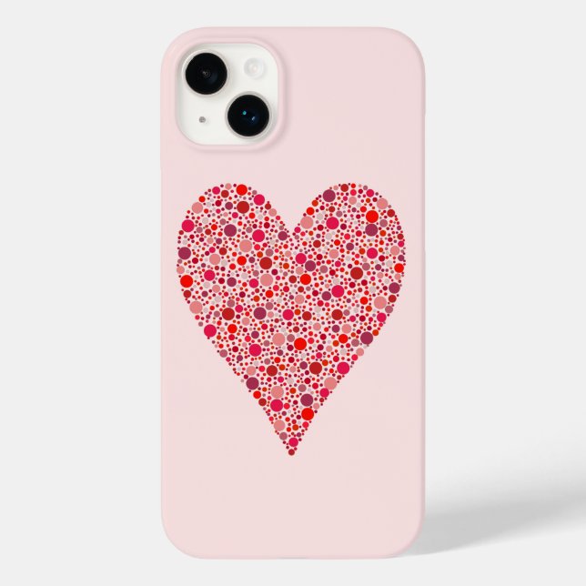 Coques Case-Mate iPhone Heart Shape Crimson Polka (Verso)