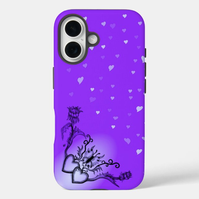 Coques Case-Mate iPhone Heart with Flower and Butterfly (Verso)
