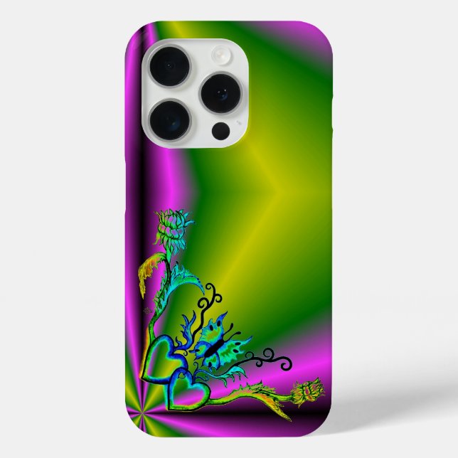 Coques Case-Mate iPhone Heart with Flower and Butterfly (Verso)