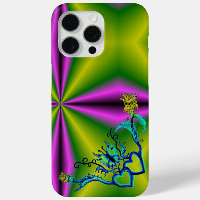 Coques Case-Mate iPhone Heart with Flower and Butterfly (Verso)