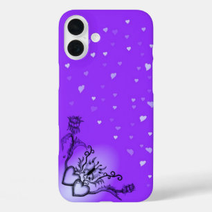 Coque Pour iPhone 16 Plus Heart with Flower and Butterfly