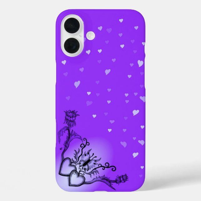 Coques Case-Mate iPhone Heart with Flower and Butterfly (Verso)