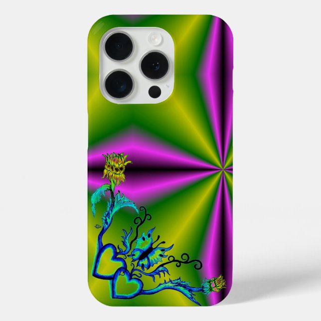 Coques Case-Mate iPhone Heart with Flower and Butterfly (Verso)