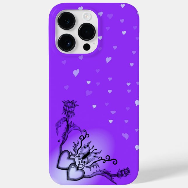 Coques Case-Mate iPhone Heart with Flower and Butterfly (Verso)