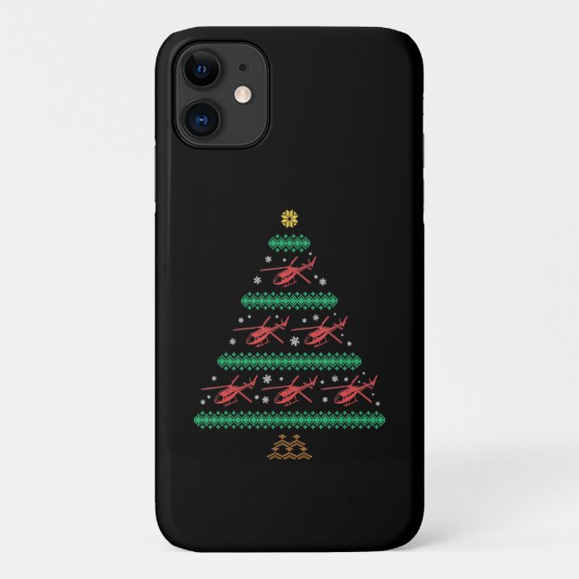 Coques Case-Mate iPhone Hélicoptère Vilain Noël Pilote cadeau de Noël (Dos)