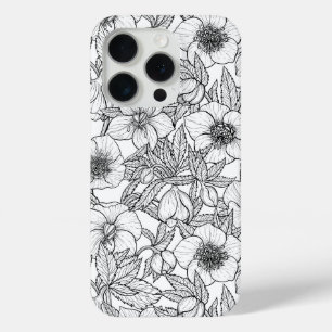 Coque Case-Mate iPhone Hellebores en noir et blanc