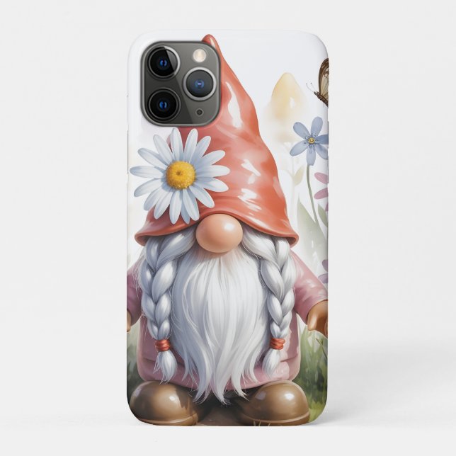 Coques Case-Mate iPhone Hello Spring Garden Gnome: Cute Gnome with Braids (Dos)