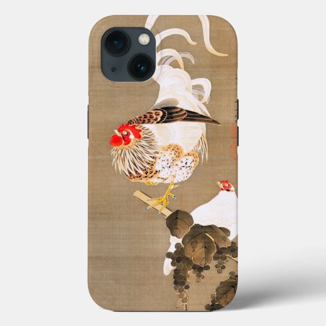 Coques Case-Mate iPhone Hen et coq avec Grapevine par Ito Jakuchu (Verso)