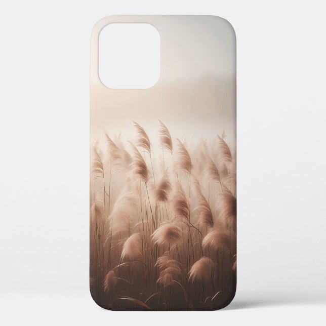 Coques Case-Mate iPhone Herbe des Pampas rêveuse et brumeuse - Fleur flora (Verso)
