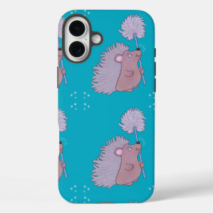 Coque Pour iPhone 16 Plus Hérisson avec Pissenlit   Douce Nature de l'Art Po