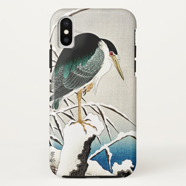 Coques Case-Mate iPhone Héron dans la neige, beaux-arts par Ohara Koson (Dos)