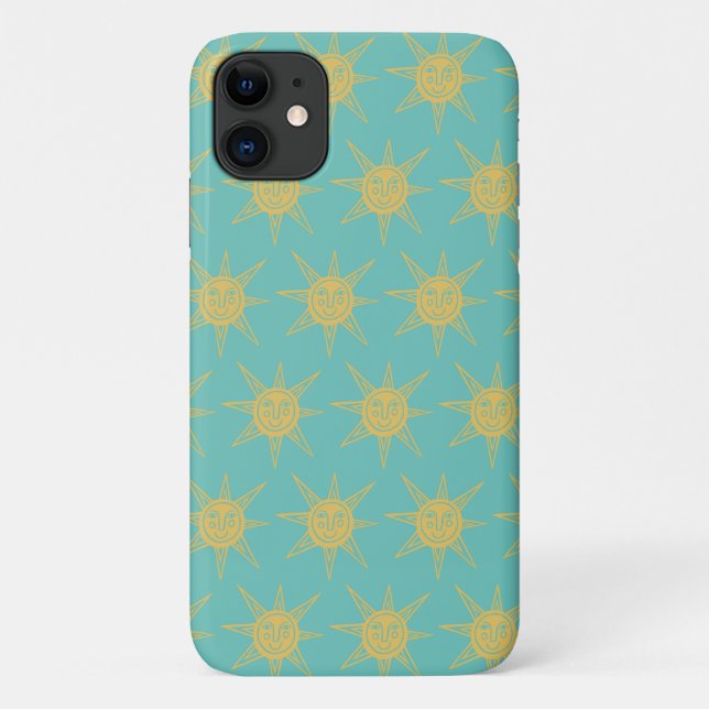 Coques Case-Mate iPhone Heureux Sunshine Suns Motif turquoise (Dos)