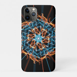 Etui iPhone Case-Mate Hexagon Abstrait Blue Orange Flames