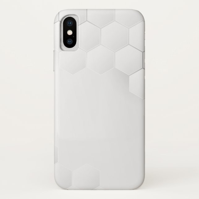 Coques Case-Mate iPhone hexagone blanc abstrait (Dos)
