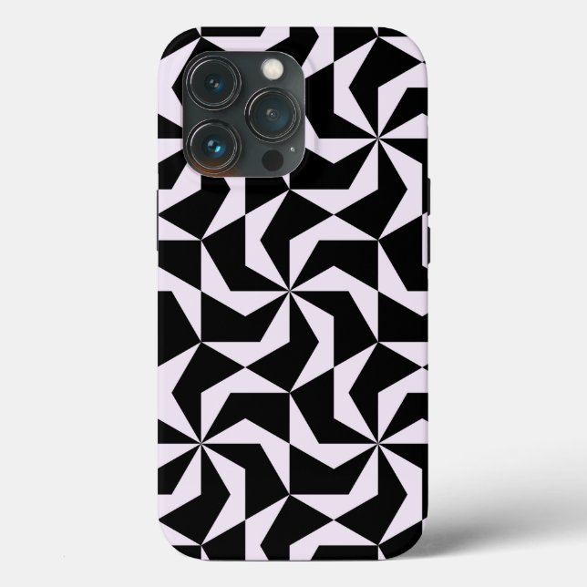 Coques Case-Mate iPhone Hexagone géométrique Abstrait noir et rose transpa (Verso)