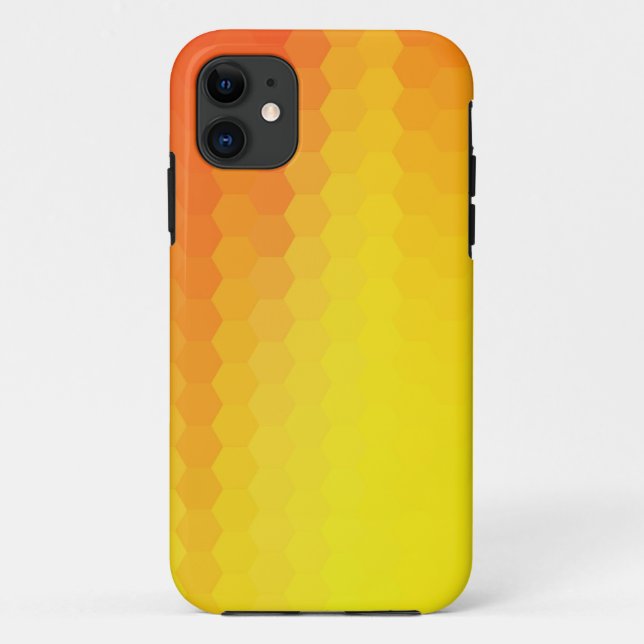 Coques Case-Mate iPhone Hexagone jaune et orange sans couture art abstrait (Dos)