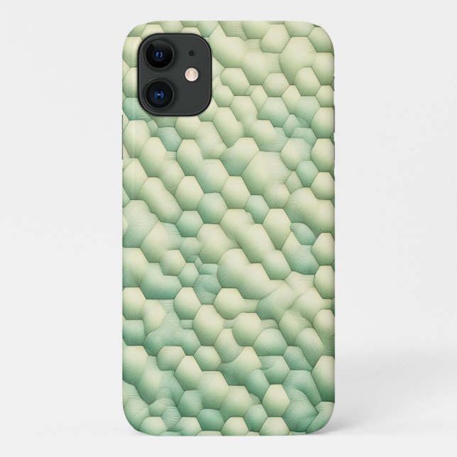 Coques Case-Mate iPhone Hexagones Géométriques Organiques Modernes - Menth (Dos)