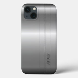 iPhone Case Hi Tech Bandes Argent Métallisé 2 Design Case-Mate