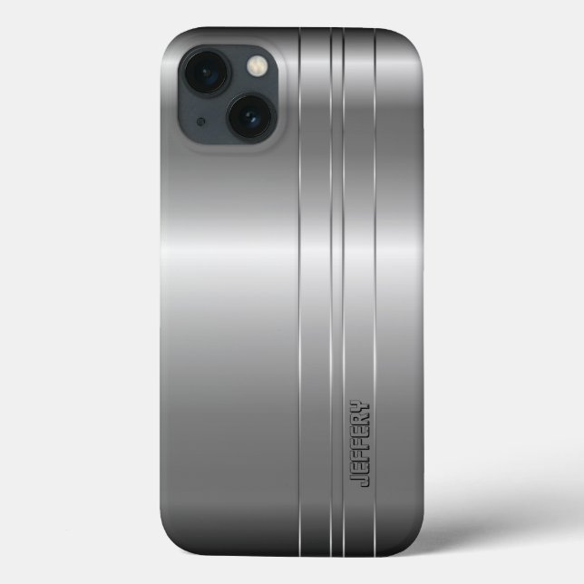 Coques Case-Mate iPhone Hi Tech Bandes Argent Métallisé 2 Design Case-Mate (Verso)