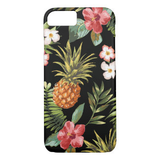 Coque iPhone 8/7 Hibiscus d'ananas tropicaux Couverture iphone