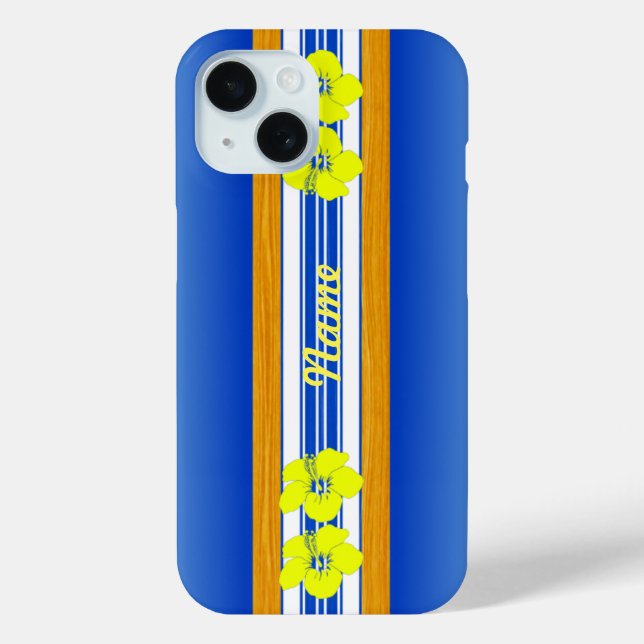 Coques Case-Mate iPhone Hibiscus d'Hawaii Surf bleu (Verso)