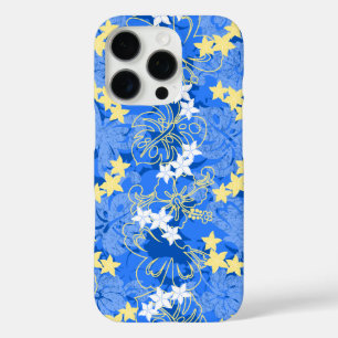 Coque iPhone 16 Pro Hibiscus du papillon Pulelehua Bleu hawaïen