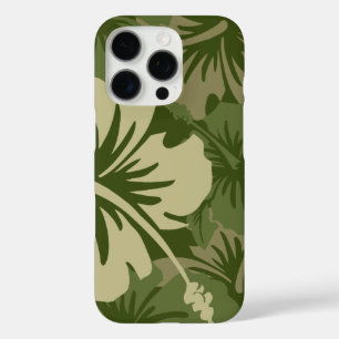 Coque iPhone 16 Pro Hibiscus épopé Floral Olive hawaïen