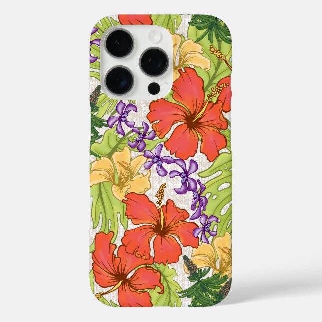 Coques Case-Mate iPhone Hibiscus et orchidées hawaïens tropicaux de Keleah (Verso)