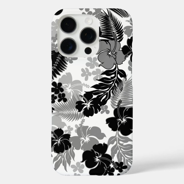 Coques Case-Mate iPhone Hibiscus hawaïen de la baie de Kona Noir (Verso)