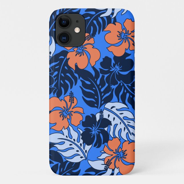 Coques Case-Mate iPhone Hibiscus Hawaïen de la baie d'Huakini bleu océaniq (Dos)