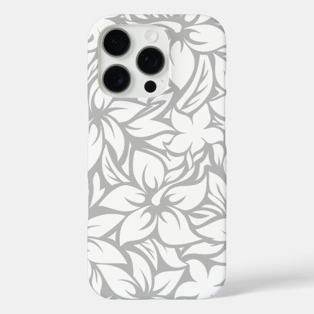 Coques Case-Mate iPhone Hibiscus hawaïens de la baie de Moloaa gris et bla (Verso)