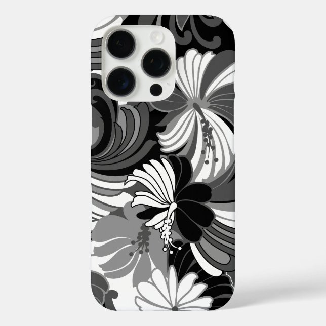 Coques Case-Mate iPhone Hibiscus Jungle Hawaii noir et gris (Verso)