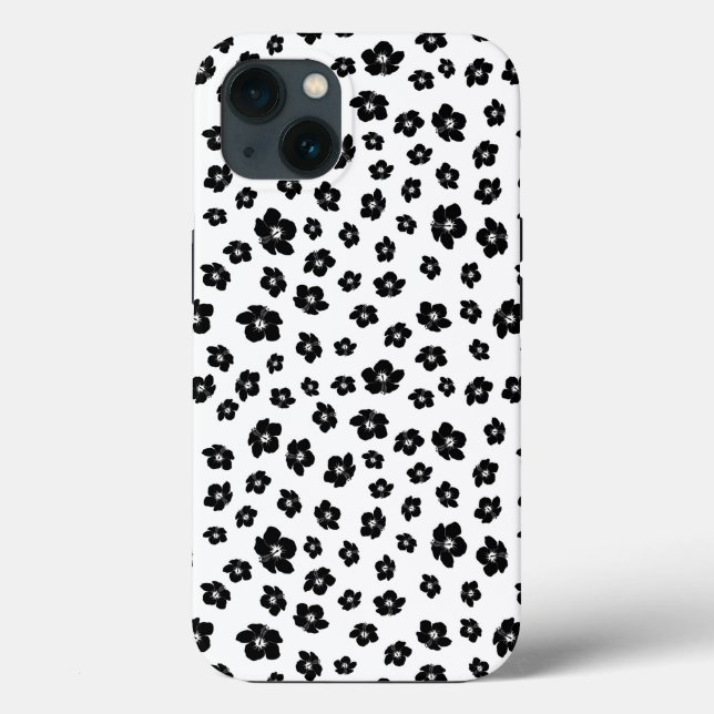 Coques Case-Mate iPhone Hibiscus noir et blanc Floral (Verso)