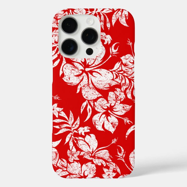 Coques Case-Mate iPhone Hibiscus Pareau Hawaï Floral Rouge (Verso)