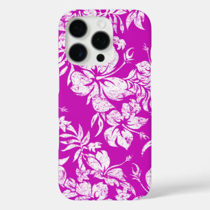 Coque iPhone 16 Pro Hibiscus Pareau Hawaii Floral Magenta